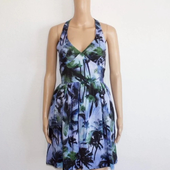 Amanda Uprichard 100% silk  Palm Tree Halter dress - Picture 8 of 8